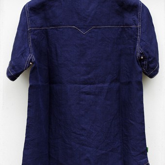 OPEN COLLAR LINEN SHIRTS [SHORT SLEEVE]