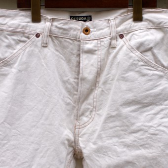 W-KNEE PANTS [WHITE DENIM]