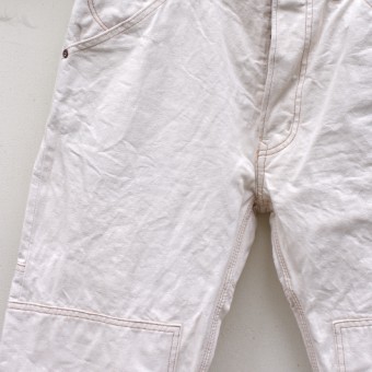 W-KNEE PANTS [WHITE DENIM]