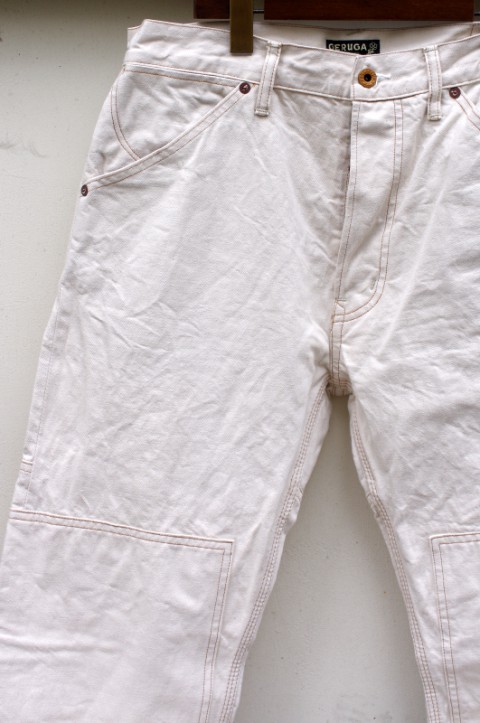 W-KNEE PANTS [WHITE DENIM]