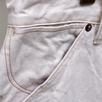 W-KNEE PANTS [WHITE DENIM]