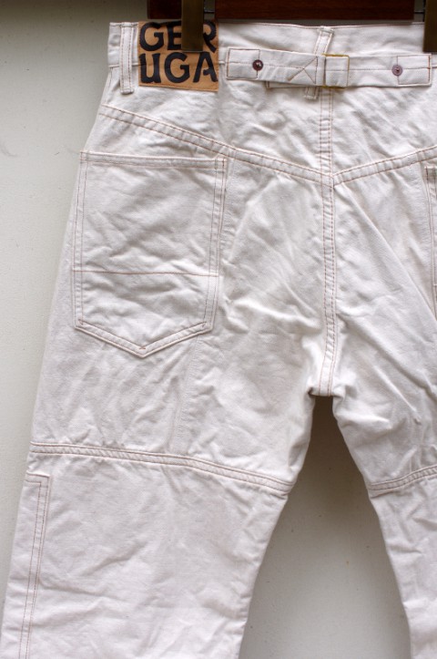 W-KNEE PANTS [WHITE DENIM]