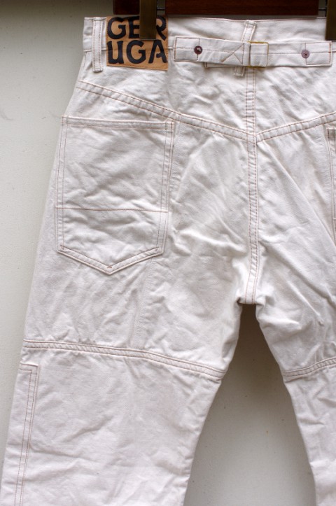 W-KNEE PANTS [WHITE DENIM]