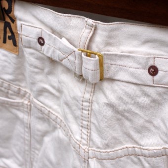 W-KNEE PANTS [WHITE DENIM]