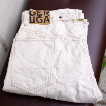 W-KNEE PANTS [WHITE DENIM]