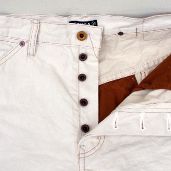 W-KNEE PANTS [WHITE DENIM]