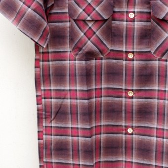 OMBRE PLAID OPEN COLLAR SS SH