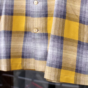 OMBRE PLAID OPEN COLLAR SS SH