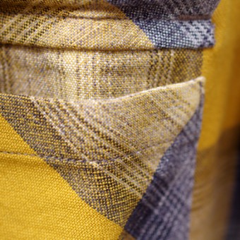 OMBRE PLAID OPEN COLLAR SS SH