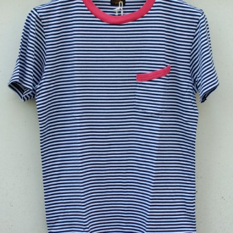 40/2 SINGLE JERSEY BORDER POCKET T-SHIRTS [POINT]