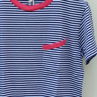 40/2 SINGLE JERSEY BORDER POCKET T-SHIRTS [POINT]