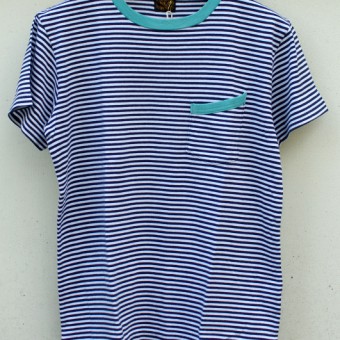 40/2 SINGLE JERSEY BORDER POCKET T-SHIRTS [POINT]