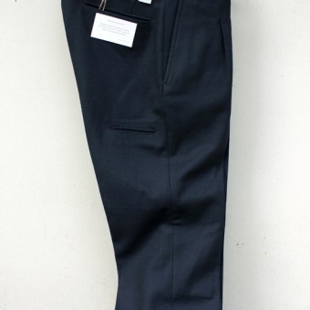 WOOL FLANNEL PLEATED TROUSER