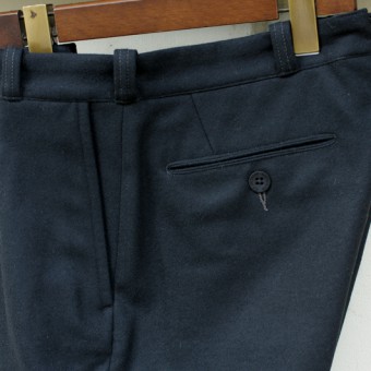 WOOL FLANNEL PLEATED TROUSER