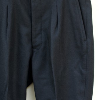 WOOL FLANNEL PLEATED TROUSER