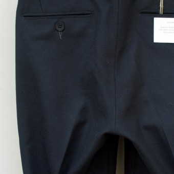 WOOL FLANNEL PLEATED TROUSER