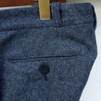 WOOL FLANNEL PLEATED TROUSER