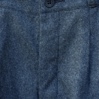 WOOL FLANNEL PLEATED TROUSER