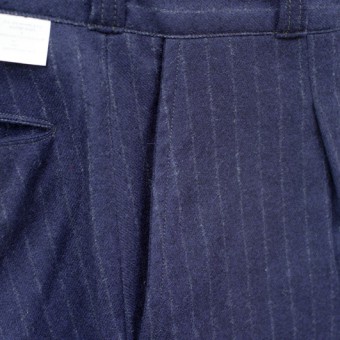 WOOL FLANNEL PLEATED TROUSER