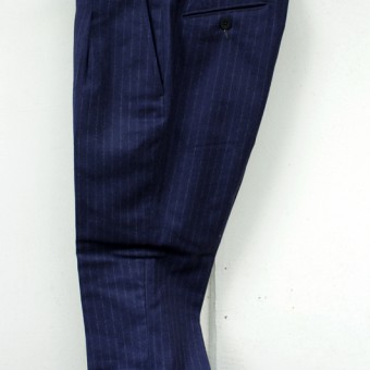 WOOL FLANNEL PLEATED TROUSER