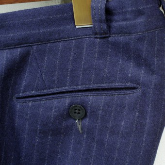 WOOL FLANNEL PLEATED TROUSER