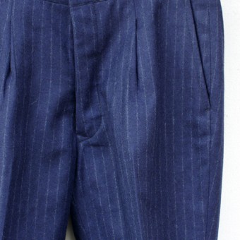 WOOL FLANNEL PLEATED TROUSER