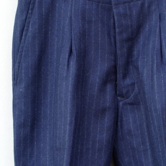 WOOL FLANNEL PLEATED TROUSER