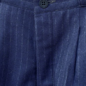 WOOL FLANNEL PLEATED TROUSER