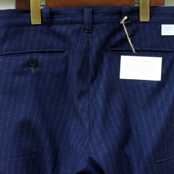 WOOL FLANNEL PLEATED TROUSER