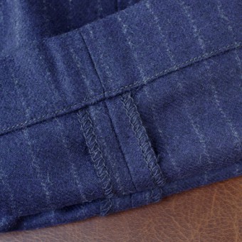 WOOL FLANNEL PLEATED TROUSER