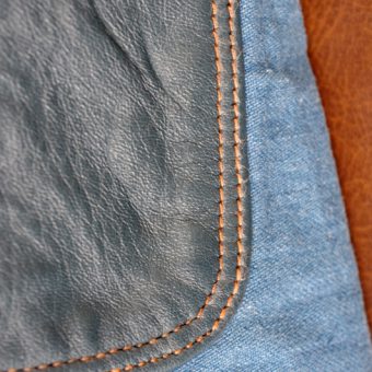 WORK DENIM PANTS [LEATHER POCKET]