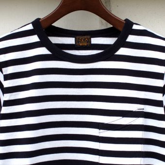 3/4 SLEEVE BORDER POCKET T-SHIRTS