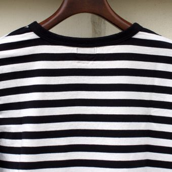 3/4 SLEEVE BORDER POCKET T-SHIRTS