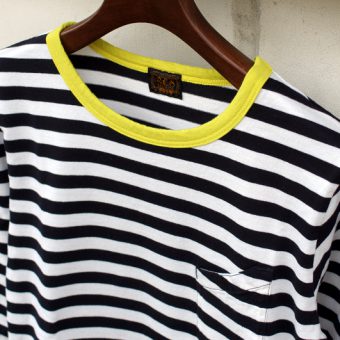 3/4 SLEEVE BORDER POCKET T-SHIRTS