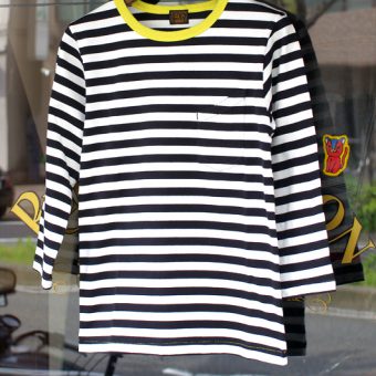 3/4 SLEEVE BORDER POCKET T-SHIRTS