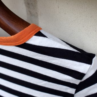 3/4 SLEEVE BORDER POCKET T-SHIRTS