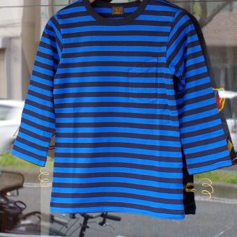 3/4 SLEEVE BORDER POCKET T-SHIRTS