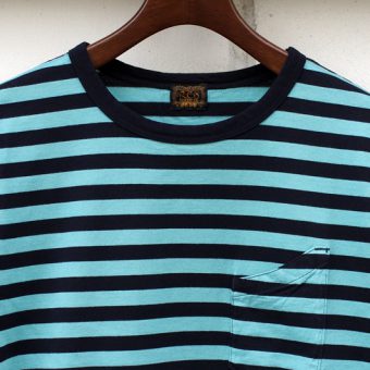 3/4 SLEEVE BORDER POCKET T-SHIRTS