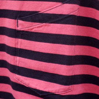 3/4 SLEEVE BORDER POCKET T-SHIRTS