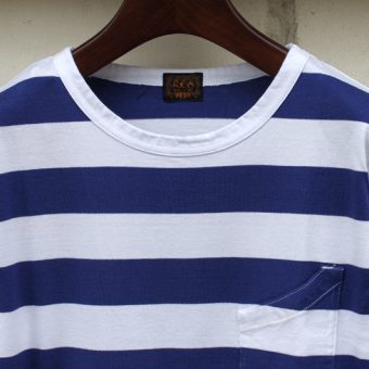 4/5 SLEEVE BORDER POCKET T-SHIRTS