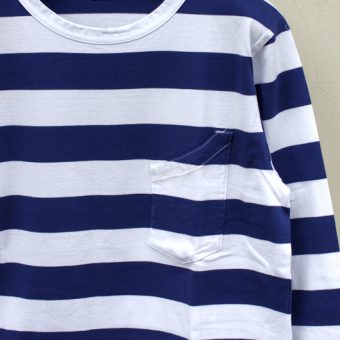 4/5 SLEEVE BORDER POCKET T-SHIRTS