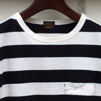 4/5 SLEEVE BORDER POCKET T-SHIRTS