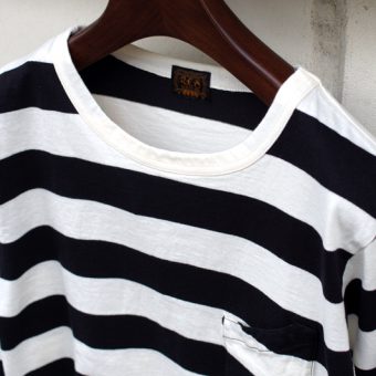 4/5 SLEEVE BORDER POCKET T-SHIRTS