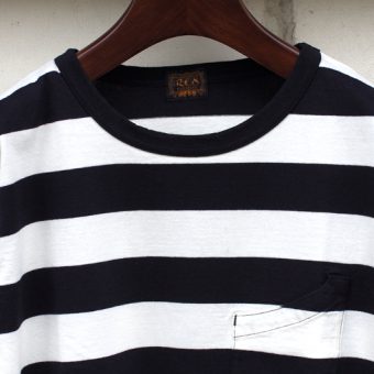 4/5 SLEEVE BORDER POCKET T-SHIRTS