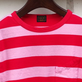 4/5 SLEEVE BORDER POCKET T-SHIRTS