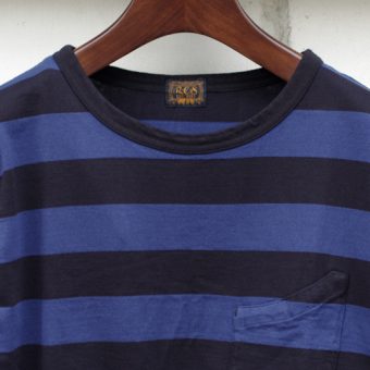 4/5 SLEEVE BORDER POCKET T-SHIRTS