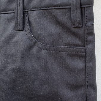 OILED COTTON 5 POCKET PANTS