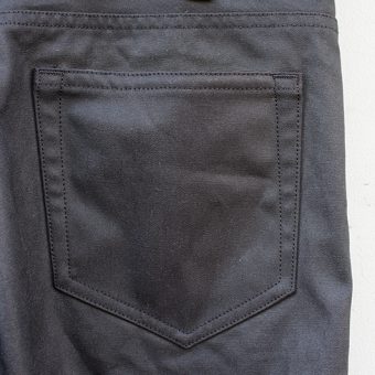 OILED COTTON 5 POCKET PANTS