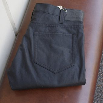 OILED COTTON 5 POCKET PANTS