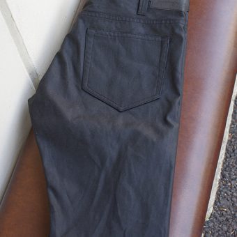 OILED COTTON 5 POCKET PANTS